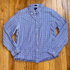 J Crew Men's Blue Plaid Shirt